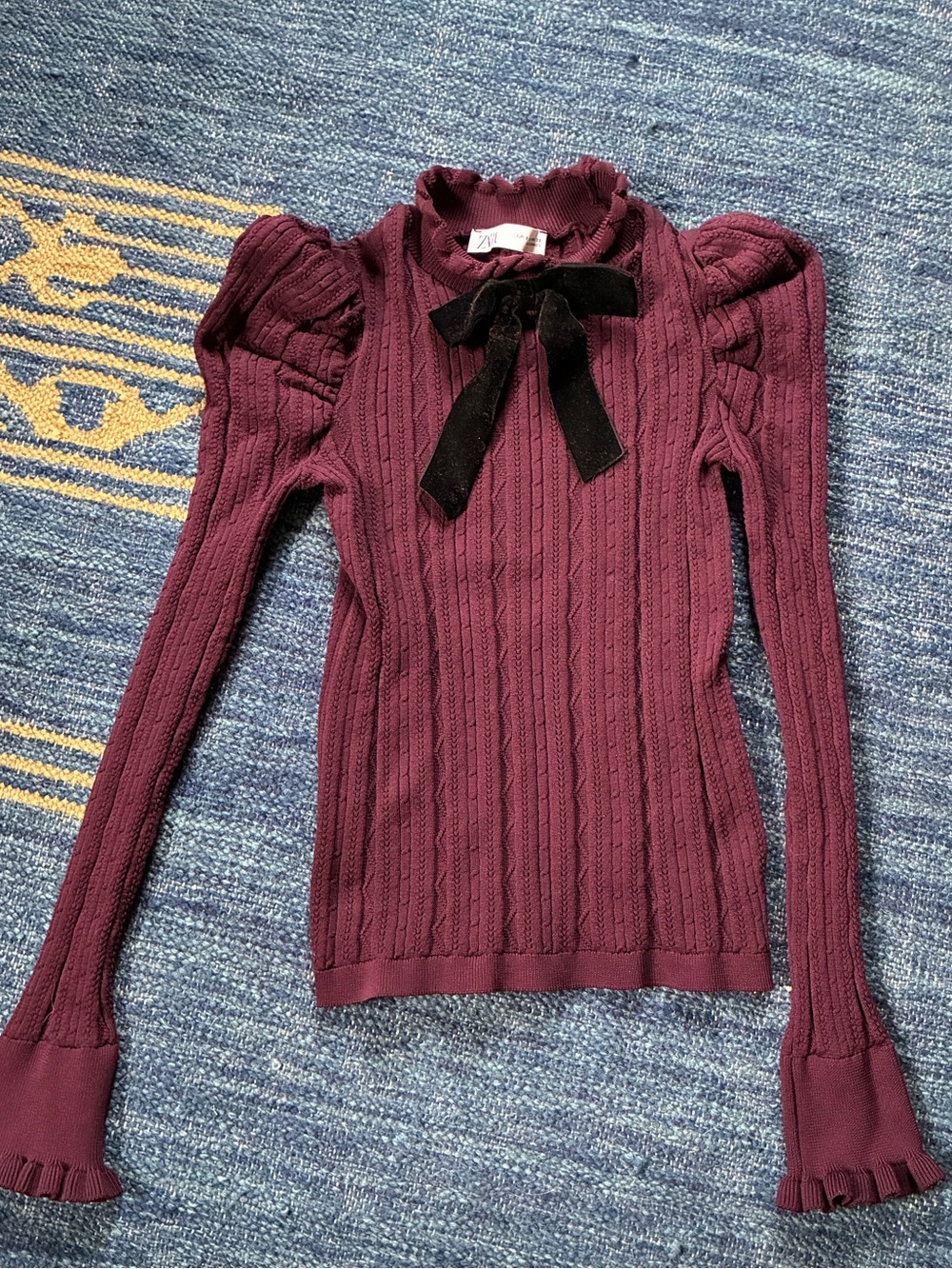 Zara Women's Ribbed Turtleneck - Plum